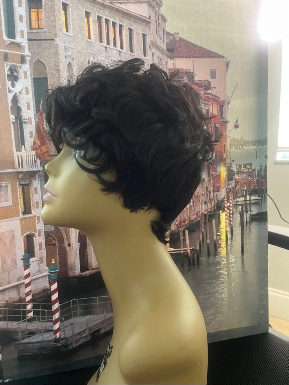 Short 100% human hair pixie wig